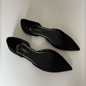 Zara Black Suede D’Orsay Flats Size 9